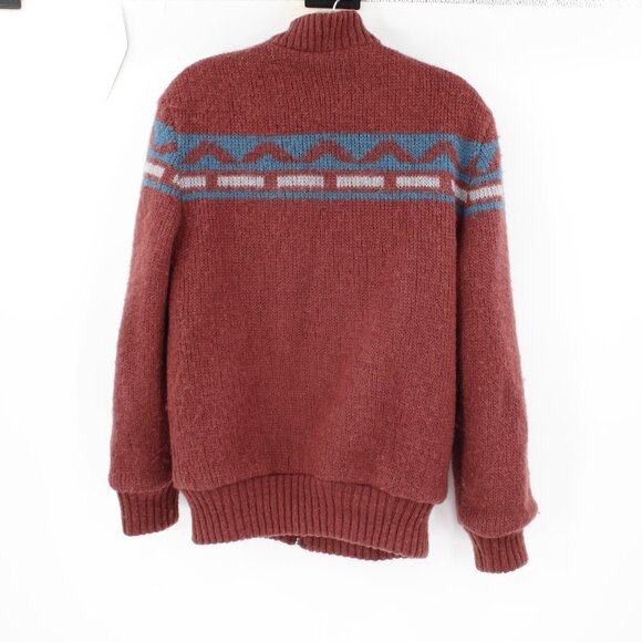 VTG Alafoss Icewool Sweater Womens Medium Wool Cardigan Full Zip nordic Iceland - Picture 3 of 13